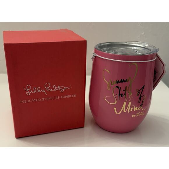 Lilly Pulitzer Sunny State Of Mind Insulated Stemless Tumbler Pink - Picture 2 of 7